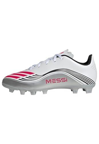 adidas Unisex - Bambini e Ragazzi F50 Messi Club Firm Ground/Multi Ground Football Boots Kids, Ftwr White Lucid Red Silver Met, 34 EU