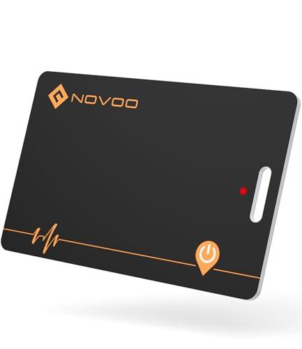 NOVOO Wallet Tracker Card, Ricarica Wireless Localizzatore Portafogli Ricaricabile, Localizzazione Bluetooth 1.9mm IP68 (Solo IOS, Apple Find My), Air Tag GPS Anti-Smarrimento Per Passaporti/Bagagli