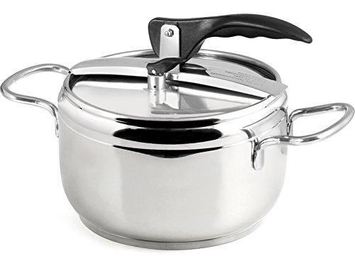 INOXPRAN - Pentola a Pressione, Acciaio Inox, Capienza 3,5 L, Triplo Fonto Adatto a Tutti i Piani di Cottura compreso l'Induzione, Cucina Rapida e Risparmio d'Energia, Lavabile in Lavastoviglie