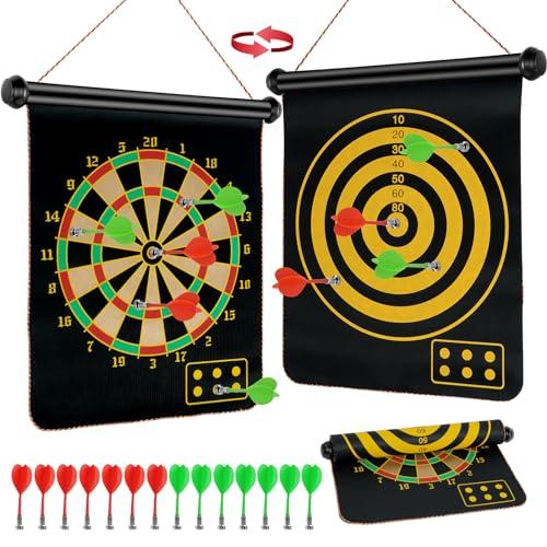 flintronic Set di Bersaglio Freccette Magnetici per Bambini,Bersaglio Freccette Bambini,Set di Freccette Magnetiche con 14 Freccette,Gioco delle Freccette,Regalo Giocattolo 3-12 Anni - Ø38cm/ 15in
