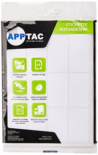 Alevar 120 Etichette Adesive Multiuso con Angoli Arrotondati, Formato 46x27 mm, 12 Etichette Bianche per Foglio, Confezione da 10 Fogli