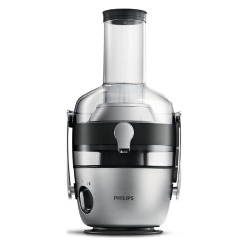 Philips Avance Collection Centrifuga Per Succhi Di Frutta E Verdura, Tecnologia Fiberboost, Quickclean Plus Per Pulizia Facile, 1100 W, Collezione Avance, Argento, 2.1 l, Nero (HR1921/20)