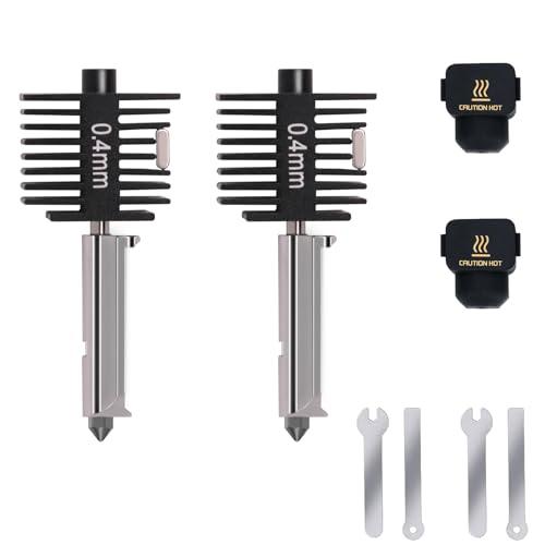 Set di 2 mini aggiornamenti A1 Hotend Kit, 3D Printer Print Head Hot End Heating Block Kit with 0,4 mm Hardened Steel Socks and Silicone socks for Bambu Lab A1/A1 Mini