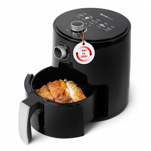 Z SwissHome PETIT - Friggitrice ad aria 2.5L 1200W - Display digitale - Temperatura regolabile 80-200°C - Timer 60 minuti - Pentola in teflon rimovibile - Protezione da surriscaldamento