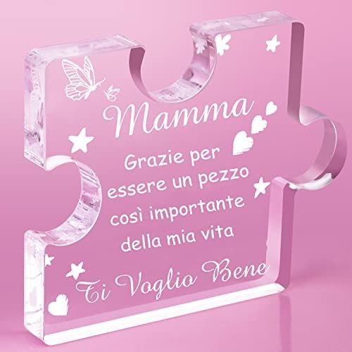 PulangRen Regalo Festa Della Mamma, Regalo Mamma Compleanno, Puzzle A Blocchi in Acrilico Inciso, Regalo Mamma, Festa della Mamma Idee Regalo, Regalo Mamma Natale