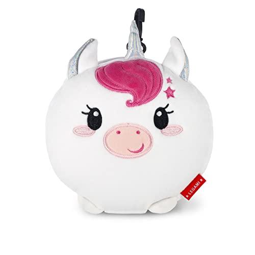 Legami - Cuscino da Viaggio con Mascherina da Notte, Chiusura a Zip, Salvaspazio, Gancio per un Trasporto comodo, 16x16 cm, Tema Unicorn