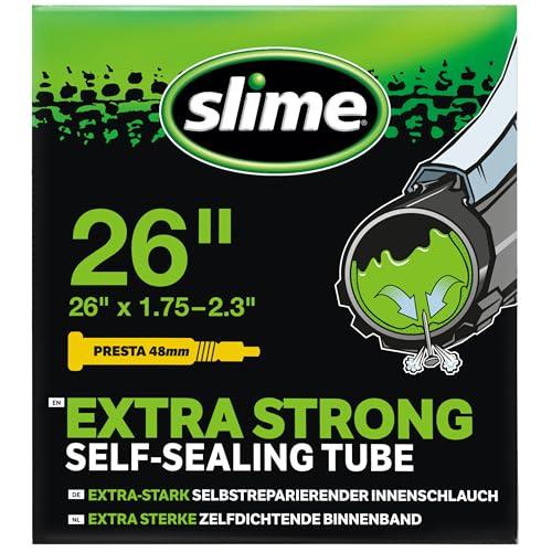 Slime Camera d'Aria per Bici con Sigillante Antiforatura, Autosigillante, Prevenire e Riparare, Valvola Presta Ciclismo, Nero, 47/57-559 mm (26