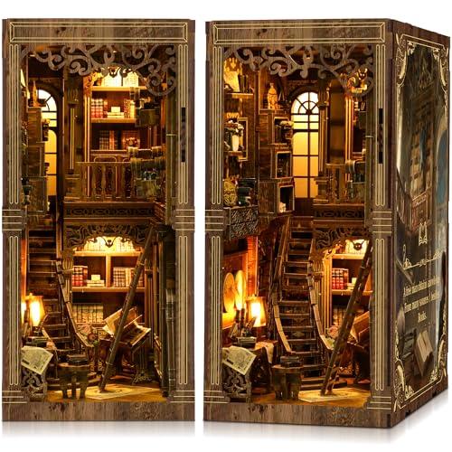CRIOLPO Kit Book Nook DIY per Adulti - Casa in Miniatura con Luci LED da Montare, Modellismo 3D Creativo per Decorare Librerie - Regalo Originale per Appassionati di Fai da Te