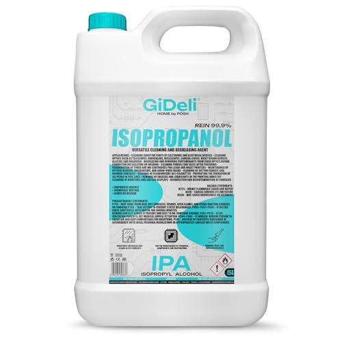 GiDeli alcool isopropilico 99,9% 5 litri di alcol isopropanolo per elettronica lenti e schermi pulizia di resine con stampa 3D