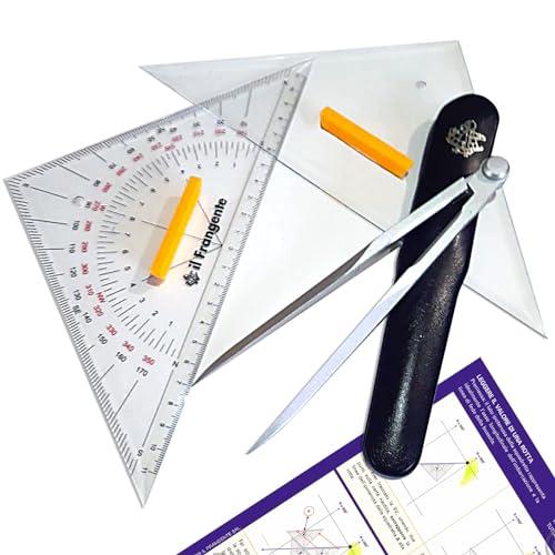 Set squadrette e Compasso nautici - Kit carteggio Skipper - Corredo Il Frangente STR 27