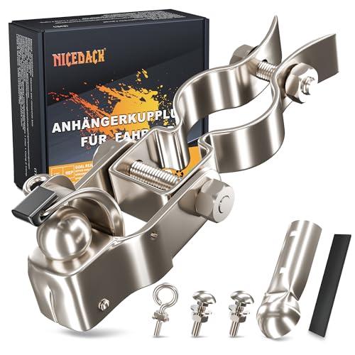 NICEDACK Gancio per Rimorchio Bici, Gancio di Traino per Rimorchio Bici, Attacco Rimorchio Bicicletta, Gancio Carrello Bici, Sistema di Traino Bici Compatible con I Comuni Reggisella per Riciclette
