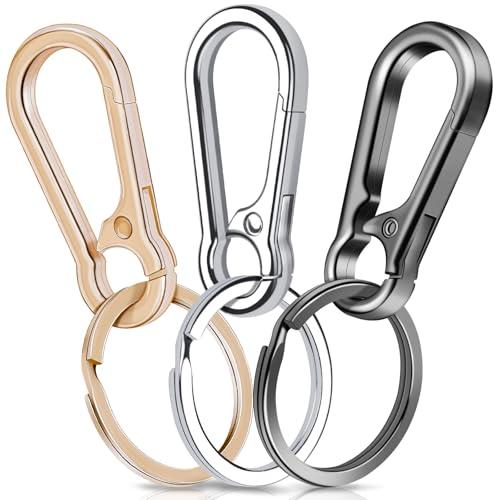 Caianwin 3 Pezzi Moschettone Portachiavi, Gancio Portachiavi, Uomo, Metallo Moschettone Piccolo per Appendere Nello Zaino, Auto