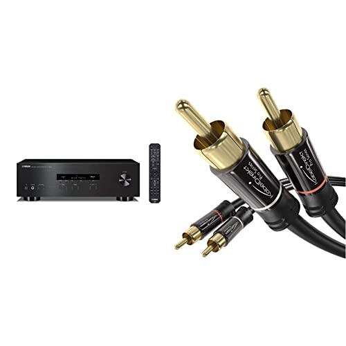 Yamaha Ars202Dbl R-S202D Sintoamplificatore, Nero, Wi-Fi & KabelDirekt – 1m Cavo RCA, PRO Series