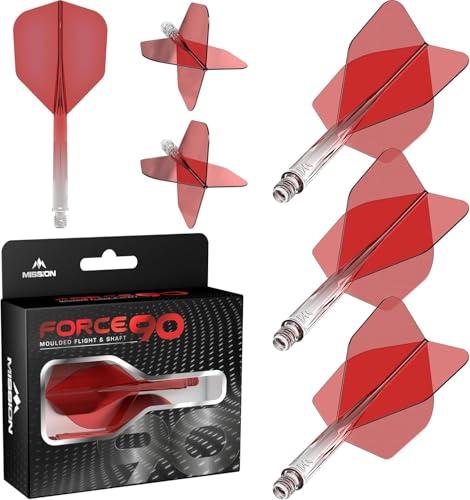 Mission Darts Force 90 | Freccette con sistema integrato di precisione e asta, confezione da 3 alette e steli combinati professionali altamente durevoli | Standard No.6