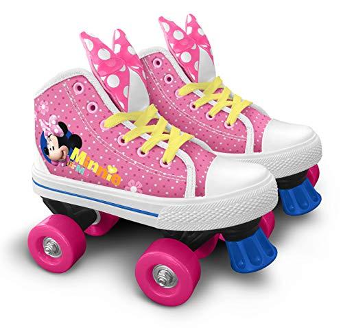 Stamp J862030 - Pattini a 4 ruote con scarpa, motivo: Minnie, colore: Rosa