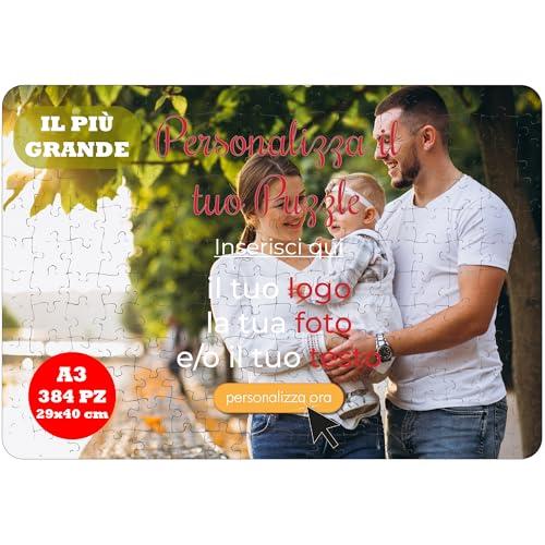 AL Production Puzzle personalizzato con foto e testo da 24 a 384 pezzi, stampato in alta definizione - regalo per Natale, San Valentino, Compleanno (Rettangolare, 29x40 cm 384 Pezzi)