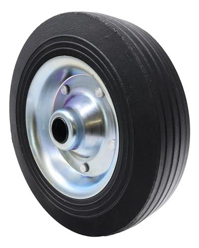 Ruota di ricambio in gomma piena 200 x 50 mm per rimorchio ruota di supporto ruota anteriore trailer cerchione in acciaio zincato