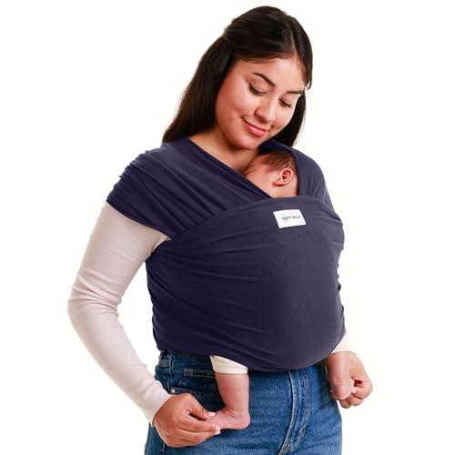 Sleepy Wrap Fascia Neonato Fino a 15 kg - Morbido, Facile da Indossare, Trasporto a Mani Libere, Marsupio Bambino a Fascia Porta Bebé (Blu Scuro)
