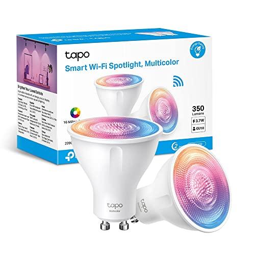 Tapo L630 Lampadina WiFi Intelligente LED Smart GU10 2-Pack, RGBW Multicolore, 16 Milioni di Colori, Amazon Alexa, 350 Lumen, 3.7W, Risparmio Energetico, Confezione da 2 Pezzi