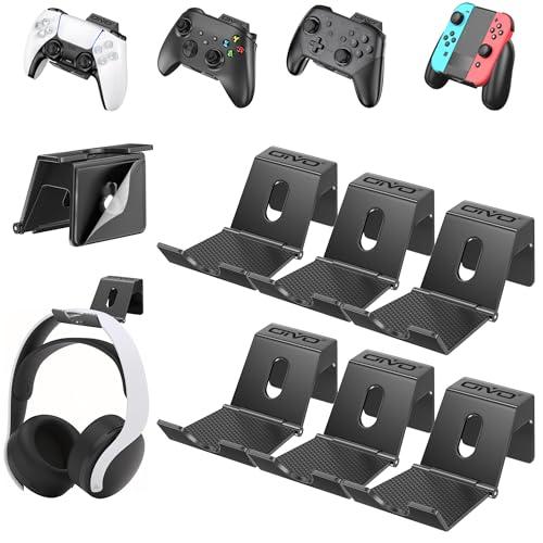 Supporto per Controller/Cuffie, Parete Porta Cuffie Pieghevole, Gancio Universale per Cuffie Over Ear, Supporto per Cuffie/Controller per Accessori da Gioco, 6 Pezzi