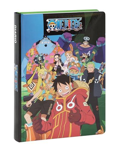 Franco Cosimo Panini ONE PIECE - Diario Scuola Ufficiale One Piece, Diario 12 Mesi Ideale per la Scuola Elementare, con Copertina Imbottita e 320 Pagine Interne Stampate a Colori, 13 x 17,8H