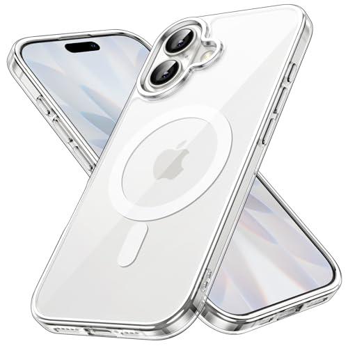 JETech Cover Magnetica per iPhone 17 6,3 Pollici Compatibile con MagSafe, Antiurto Cellulare Paraurti Custodia, Anti-Graffio Retro Trasparente (Trasparente)