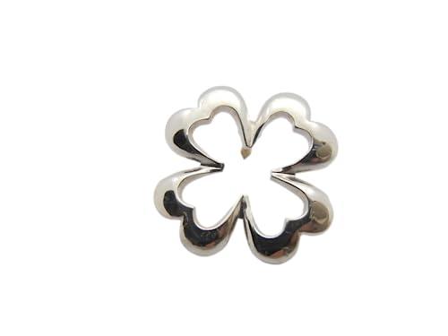 Quadrifoglio Portafortuna : Spilla da Giacca in Argento 925 - pins - Fortuna -