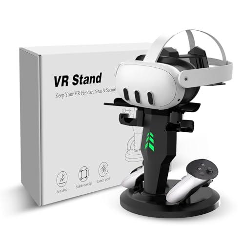 G-STORY Charging Dock for Meta Quest 3/Quest 3S/Quest 2 VR Headset and Controllers, VR Charging Station with LED Lights, Fast charger Dock Stand for oculus quest Pro Accessories with Type-C Cable