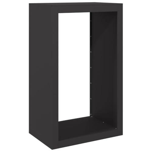 vidaXL Rastrelliera per Legna da Ardere Nera 60x40x100 cm in Acciaio, Porta Legna, portalegna da Esterno, portalegna da Interno, Porta ceppi