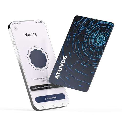 ATUVOS Dual System Air Tag Card Pro, Ricaricabile Wallet Tracker 1.6mm 1 Pezzo, Funziona con Android Google Funzioni Trova o iOS Apple Dov'è APP (Huawei non Supportato), Localizzatore per Portafoglio