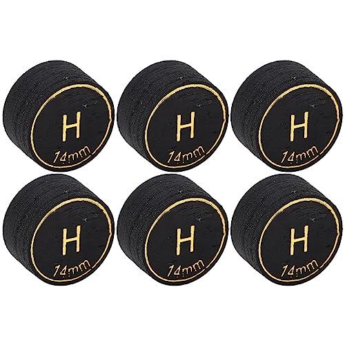 POENVFPO Confezione da 6 Punte per Stecche da Biliardo da 14 Mm, Punte per Stecche Professionali Multistrato per Stecche da Biliardo e Snooker (H)