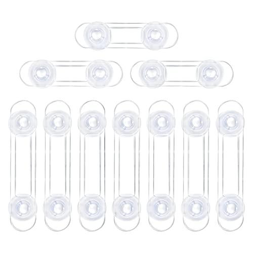 KEWUZY 10 Pezzi Blocca Cassetti per Bambini, Trasparente per Armadietto, Armadio, Frigorifero, Chiusure di Sicurezza con Adesivo Nessun Trapano Necessario