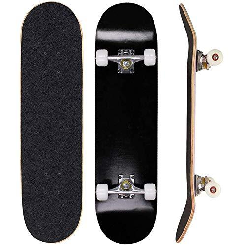 Sumeber, skateboard per evoluzioni da adulti, per principianti, regalo di compleanno, per adolescenti, ragazze, ragazzi e adulti, Tutto nero