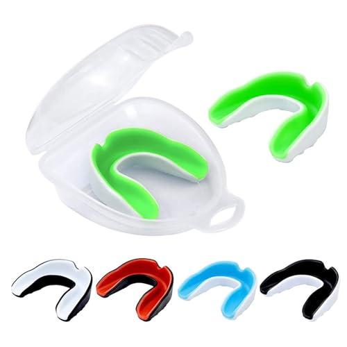 GmwyCzV 5 Paradenti Sportivo, con Portatile Custodia, Paradenti Boxe, respirazione Ideale & Facilmente Adattamento, per Tutti Gli Sport - Rugby, MMA, Hockey, Arti Marziali e Boxe (Cinque Colori)