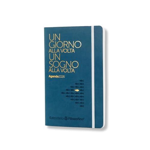 Agenda Il Calendario Filosofico, Agenda Filosofica Giornaliera 2026 12 Mesi, Formato Medio 13x21 cm, Leggi Ogni Giorno Una Frase del Calendario Filosofico, Colore Verde Petrolio