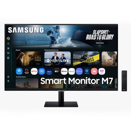 Samsung Smart Monitor M7 (S32FM702), Flat 32'', 3840x2160 (UHD 4K), Smart Hub con AI, Office 365, Gaming Hub, Speaker Integrati, Telecomando, WiFi, HDMI, USB-C