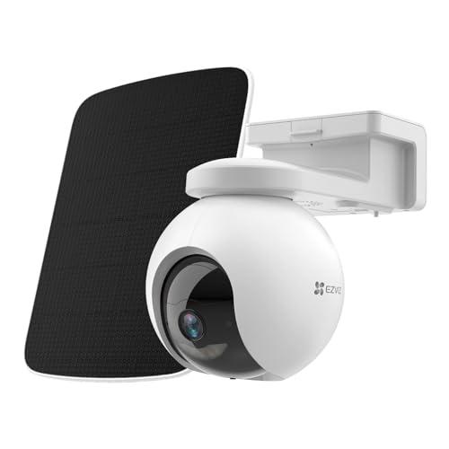 EZVIZ Telecamera WiFi da Esterno 3MP Motorizzata, Telecamera WiFi di Sorveglianza, Videocamera Esterna Pan&Tilt con Copertura Visiva a 360° 210 giorni da 10400 mAh, CB8 Kit