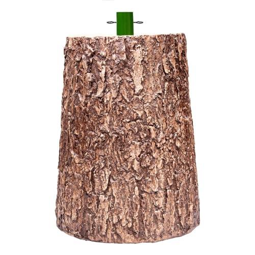 Nataland Base Tronco per Albero di Natale con Effetto Legno Naturale, Supporto Decorativo Robusto e Stabile con Aggancio Universale per Alberi Fino A 270 cm