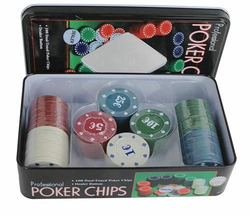 GUTEINTE Poker Fiches da Gioco, Set di Fiches da Poker da Festa Chip del Casino della Roulette (4 Colori, FICHES-101PZ)