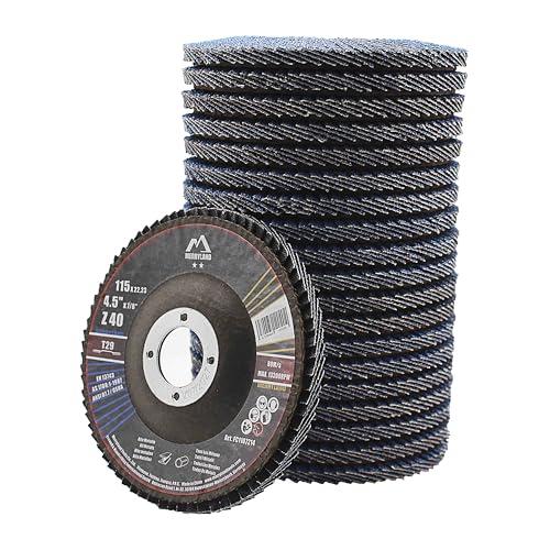 Merryland Dischi Lamellari 115 Ferro Metallo per Smerigliatrice Angolare, 115mm Grana 40 T29 Disco Lamellare 20 Pezzi, Corindone Zirconio Blu Acciaio INOX Dischi Abrasivi, Craft-Line FC1107214-20