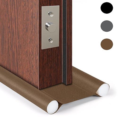 Guarnizione Porta Blindata da 8.5 cm a 10 cm di Spessore, HASA zone Sotto Porta Entrata per Spifferi con Impermeabile Tessuto Oxford (93cm, Marrone)