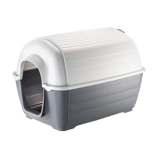 Ferplast Cuccia da Esterno per Cani Kenny 01 Casetta per Cani in Resina Termoplastica Resistente Urti e Raggi UV, Sistema di Drenaggio, Griglia per L'Aerazione, Smontabile, 50 X 78 X 50 cm