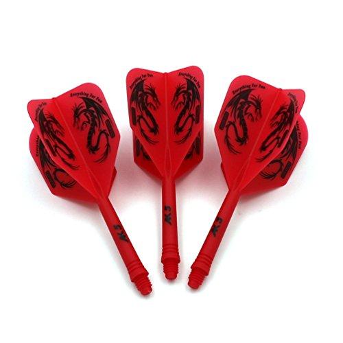 CUESOUL ROST Dartpfeile Personalizzato Integrato Schäfte Shaft And Darts Flight Medium, Set di 3 Pezzi Dragon Pattern (CSAK-5JL4)