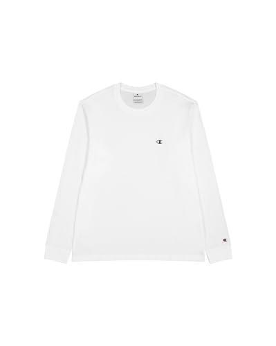 Champion Legacy Champion Basics - L-S Crewneck Maglietta a Manica Lunga, Bianco, XS Uomo FW23