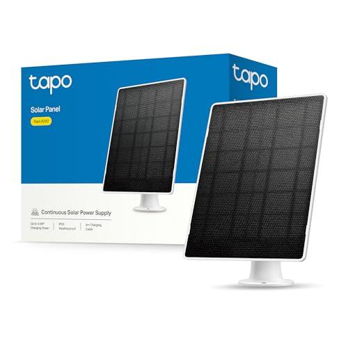 Tapo A202 Pannello Solare 4.5W, 5.2V, Adatto a Telecamera Tapo a Batteria, Installazione Flessibile, Ricarica ad Alta Efficienza, IP65, Regolabile a 360°, Cavo di Ricarica di 4m