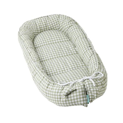 molis&co. Nido per bebè 90 x 50 cm. Riduttore per culla o Co-sleeping Nest per neonati. Cotone. Lettino portatile o da viaggio per neonati. Mint Tea. OEKO-TEX 100.
