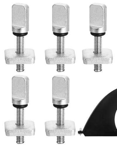 KAHZOR 5 Pezzi Viti Pinna Surf & SUP, Acciaio Inossidabile Universale, Montaggio Senza Attrezzi per Longboard e Paddle Board, Antiruggine Fissaggio Sicuro
