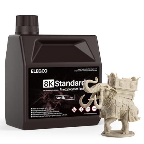 ELEGOO Resina Fotopolimerica Standard 8K 405nm, Indurisce ai Raggi UV, Ideale per Stampante 3D LCD Saturn 2 8K, Vaniglia, 2000g
