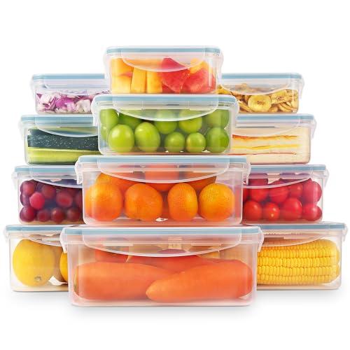 YASHE Contenitori Ermetici per Alimenti, 12 Pezzi, Contenitori di Plastica Contenitori Alimenti, Senza BPA, 100% a Prova di Perdite, Lavastoviglie, Congelatore e Microonde