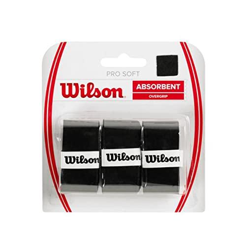 Wilson Grip WRZ4040BK Impugnatura Pro Soft Overgrip, Unisex, Nero, 3 Unità